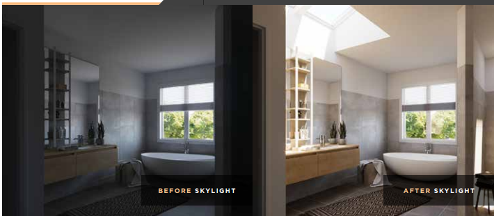 Skylight Before and After Bathroom
